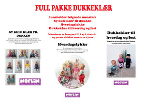 Full pakke Dukkeklær - PAPIRMØNSTER